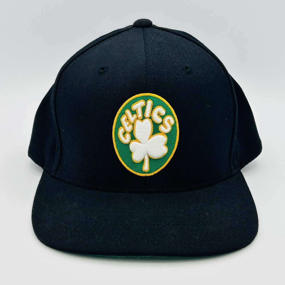 Boston Celtics Hat Cap Snap Back Mens Black NBA Basketball Hardwood Classics